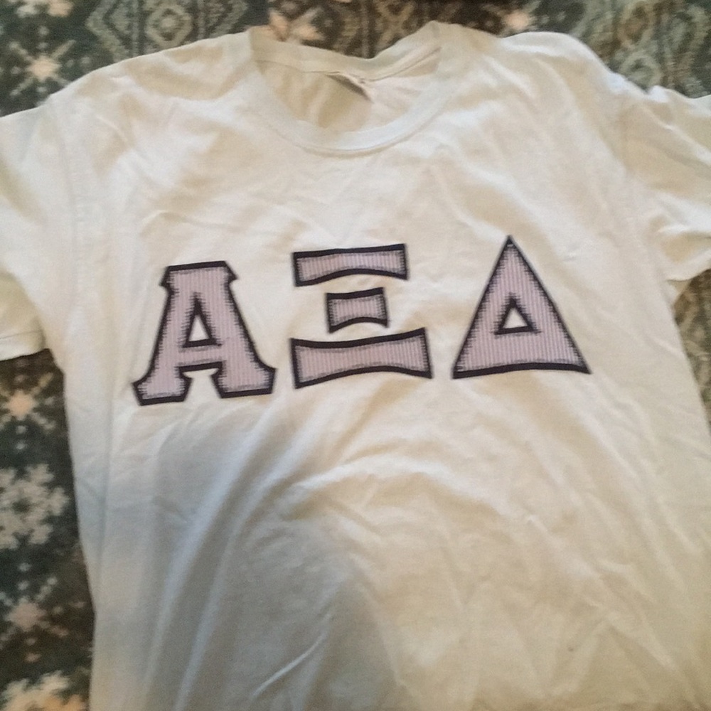 Carolina blue with navy seersucker Alpha Xi Delta